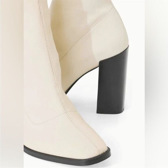 STAUD Paz Over the Knee Boots in Cream - Picture 5 of 11